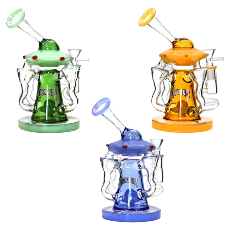 Cignature Full Color UFO Design Recycler Waterpipe (MB-1262) | 8 inch | Assorted Colors product image